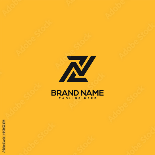 Abstract initial letter ZN NZ logo design template - vector.