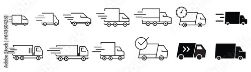 Truck icon set. Delivery, delivery symbol. Vector illustration. eps 10 vector