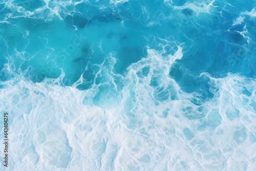 Aerial view of blue ocean water surface texture background. Top view.Generative AI