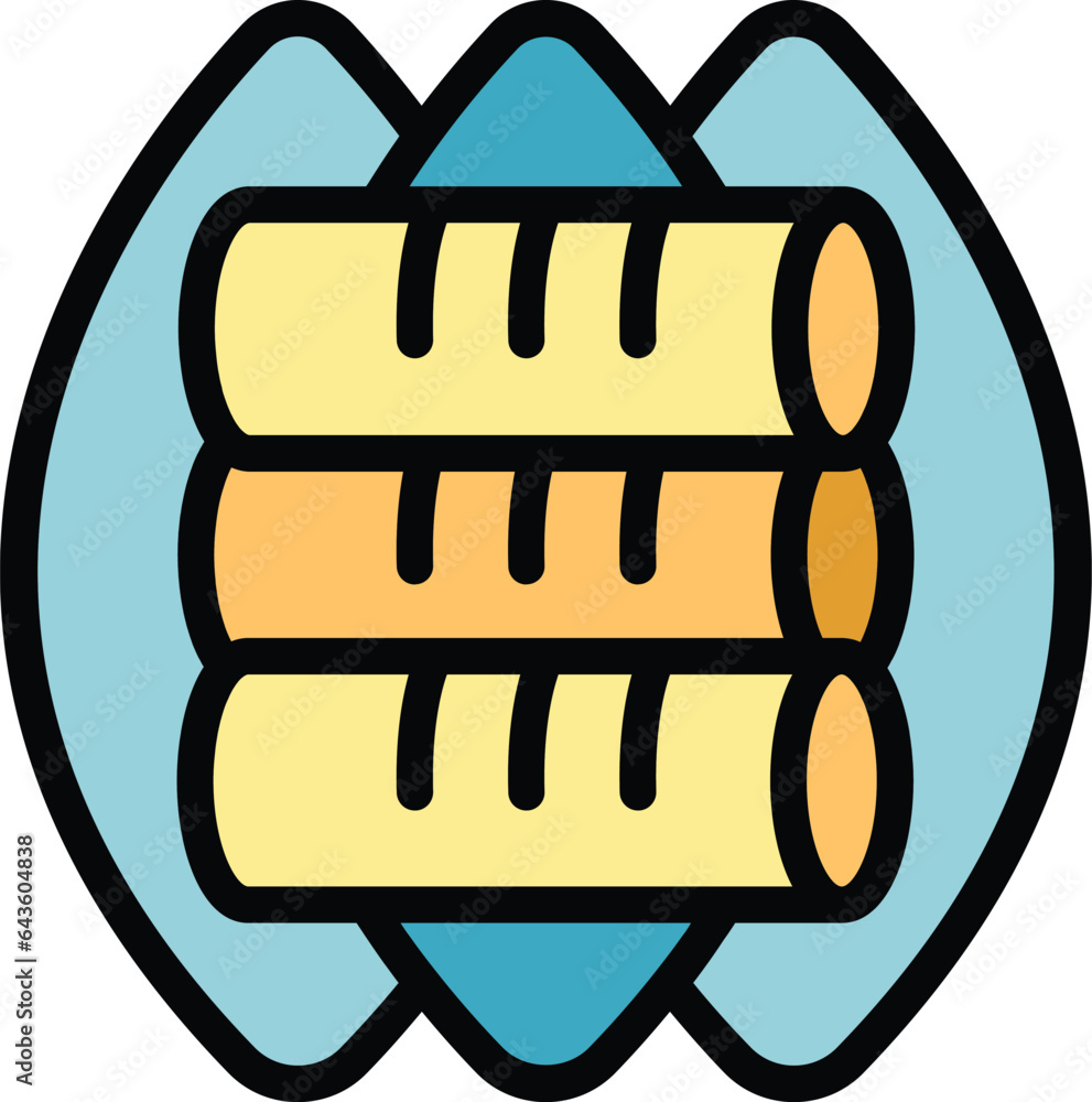 Egg spring roll icon outline vector. Food cuisine. Vegetable menu color flat Egg spring roll icon outline vector. Food cuisine. Vegetable menu color flat