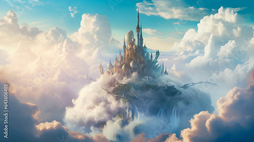 Mystical City Floating Above Clouds