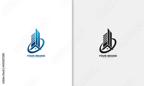 building and house logo modern, vector graphic design