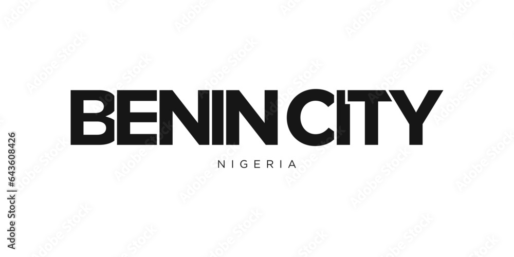 Benin City in the Nigeria emblem. The design features a geometric style ...