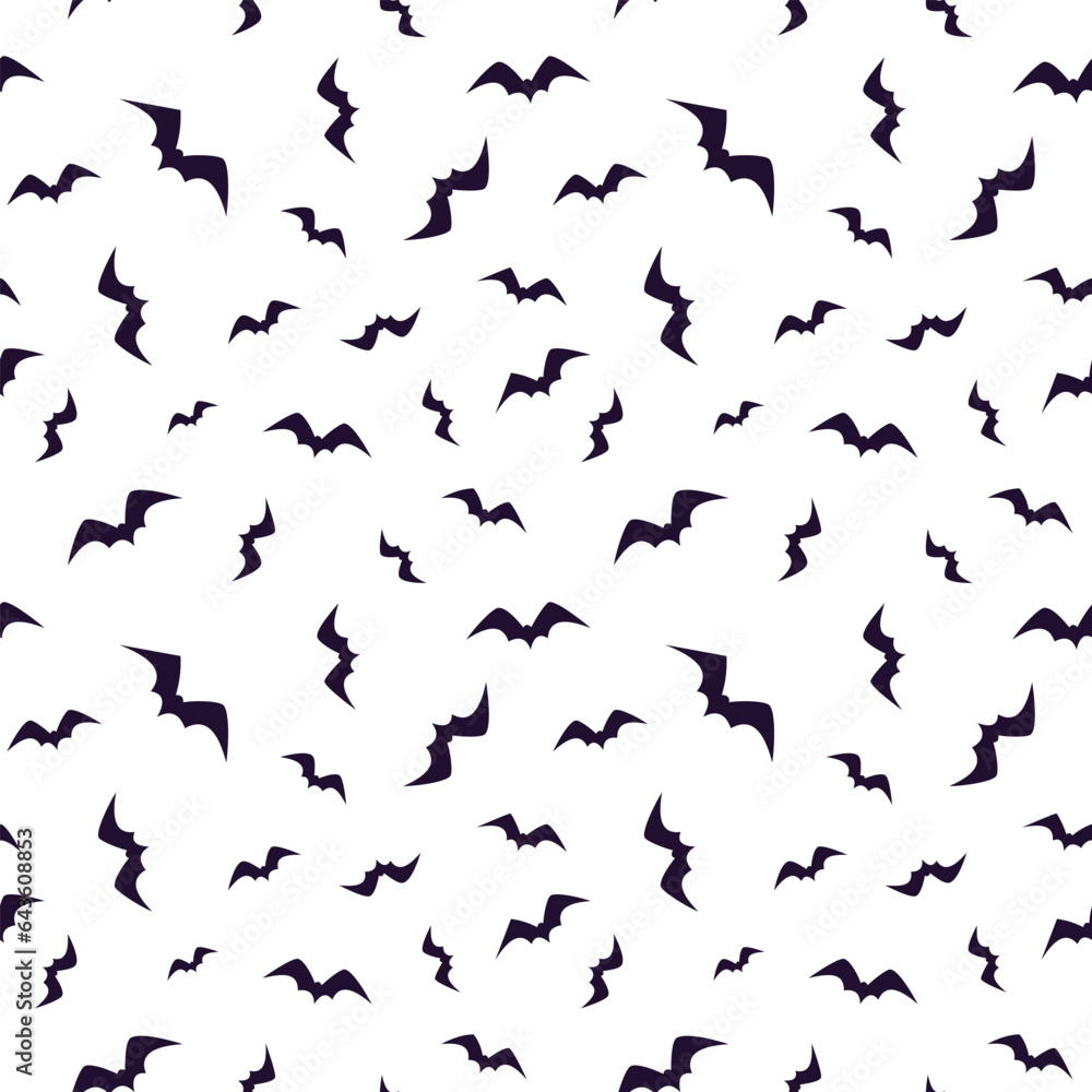 Seamless pattern with flying bats. Isolated on a white background. Design for decoration on Halloween Seamless pattern with flying bats. Isolated on a white background. Design for decoration on Halloween