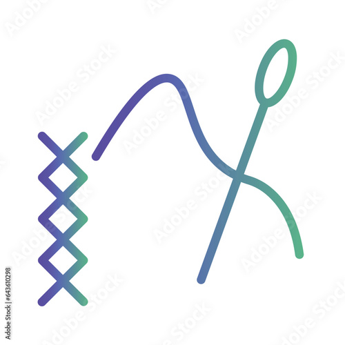 Cloth Sewing Cross Gradient Line Icon