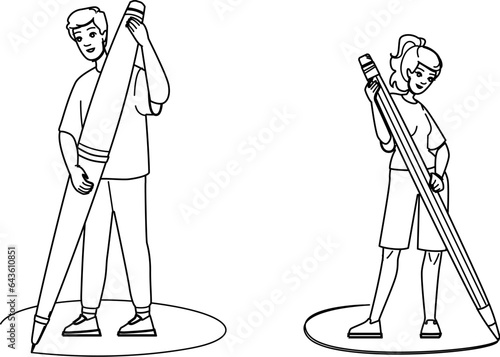 communication perslonal boundaries vector. person personal, social boundary, psychology distance communication perslonal boundaries character. people black line illustration