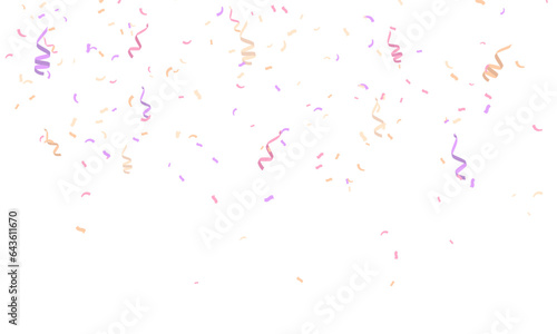 Vector confetti. Golden confetti raining down from above. Confetti  streamers  and tinsel on a background of transparency. Perfect for holidays and birthdays.