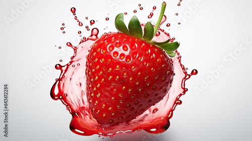 Strawberry with drops of water isolated on a white background,