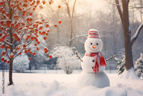 Season's Greetings: Snowman's presence evokes the spirit of winter holidays, a white decorative delight against a cold backdrop. © EdNurg