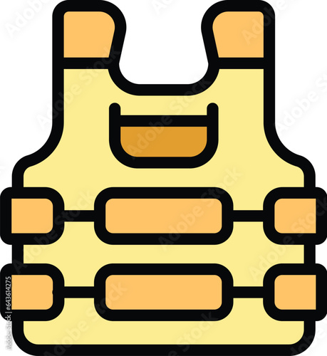 Vest equipment icon outline vector. Army armor. Bullet proof color flat