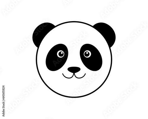 Cute panda with smiling face vector logo