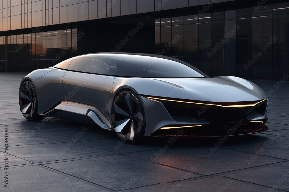 A futuristic electric car concept.