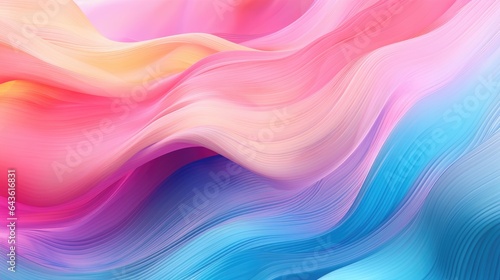 Flowing waves abstract pink and blue mixed background. Generative AI