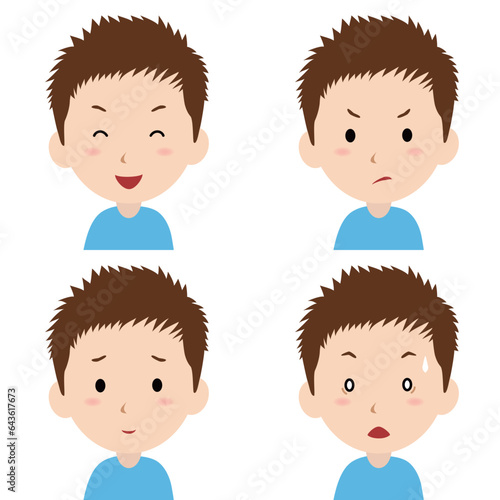 少年の表情各種