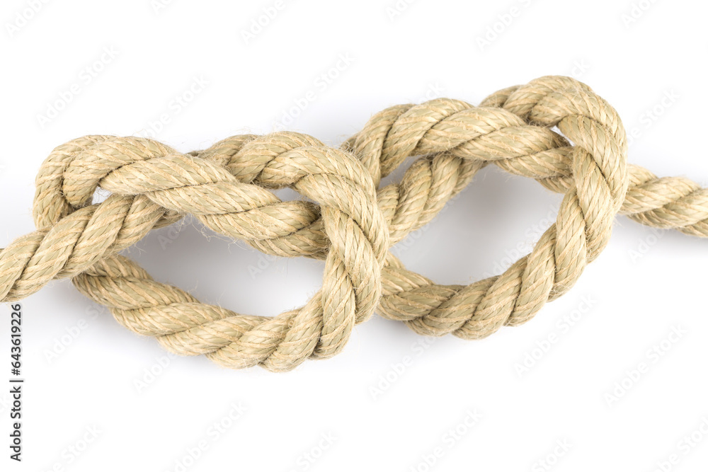 Fototapeta premium Two heart shape knot of rope