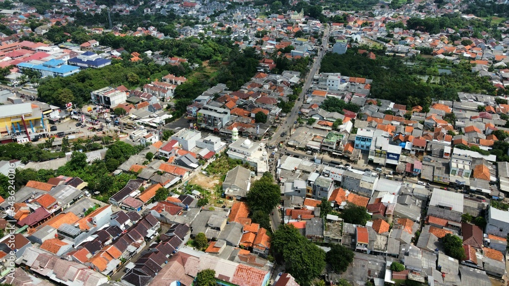 aerial view of the town