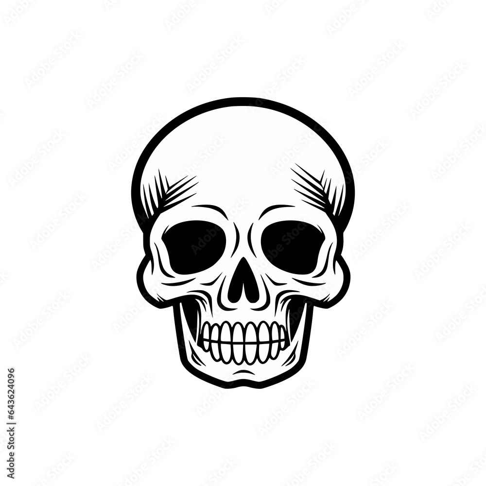 simple cartoon basic skull logo vector illustration template design