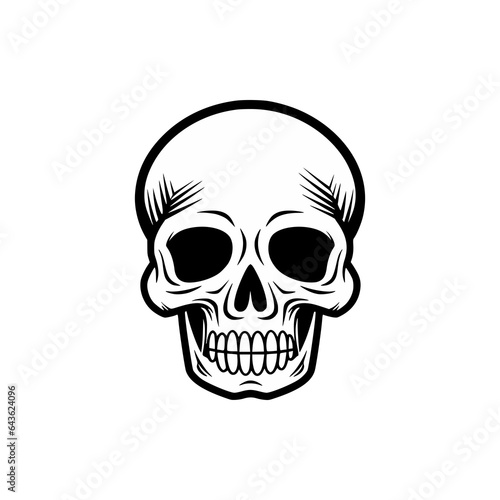 simple cartoon basic skull logo vector illustration template design