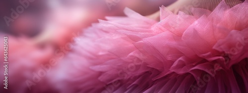 Pink tulle ballet dress background with copy space photo