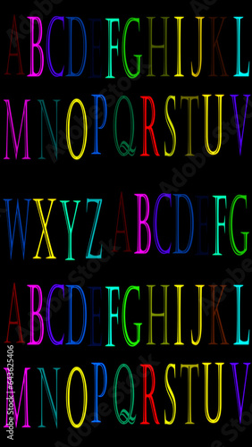 Alphabet colorful A to Z in vertical high resolution. Alphabet, A to Z, English Alphabet. Easy to use.