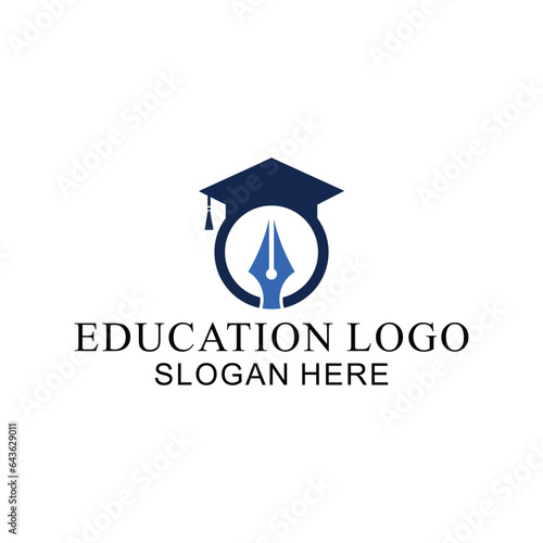 logo with education concept, book vector and student success
