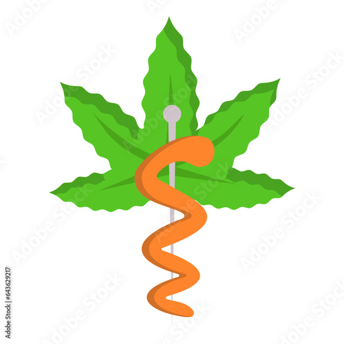 phytomedicine company logo concept,  Herbology or Botanists business Signage vector color icon design, Cannabis and marijuana symbol, thca and cbdasign, recreational herbal drug stock illustration