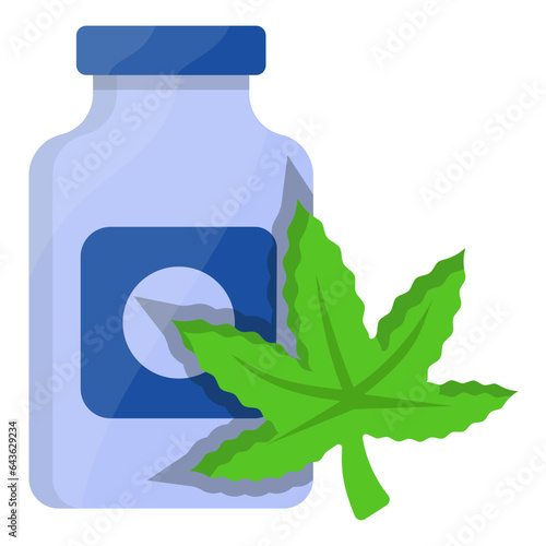 Dry leaf storage concept, dried bud container vector color icon design, Cannabis and marijuana symbol, thca and cbdasign, recreational herbal drug stock illustration photo