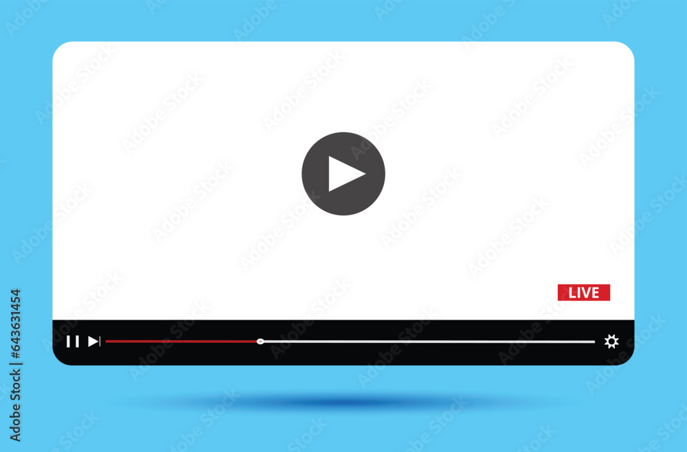 Modern video player design template for web and mobile apps. Vector illustration Modern video player design template for web and mobile apps. Vector illustration