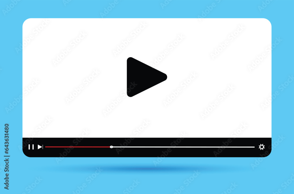 Modern video player design template for web and mobile apps. Vector illustration Modern video player design template for web and mobile apps. Vector illustration