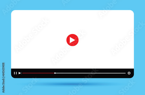 Modern video player design template for web and mobile apps. Vector illustration