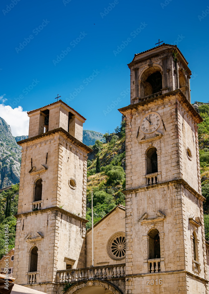 Fototapeta premium St Tryphon Cathedral, or just Kotor Cathedral in the old town of Kotor