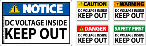 Danger Keep Out Sign, DC Voltage Inside Keep Out