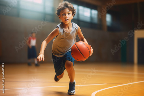 Kid's Basketball Game at the Gym