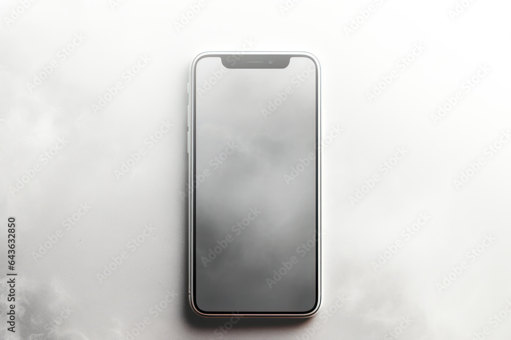 Modern Smartphone Isolated on White Background, Generative Ai