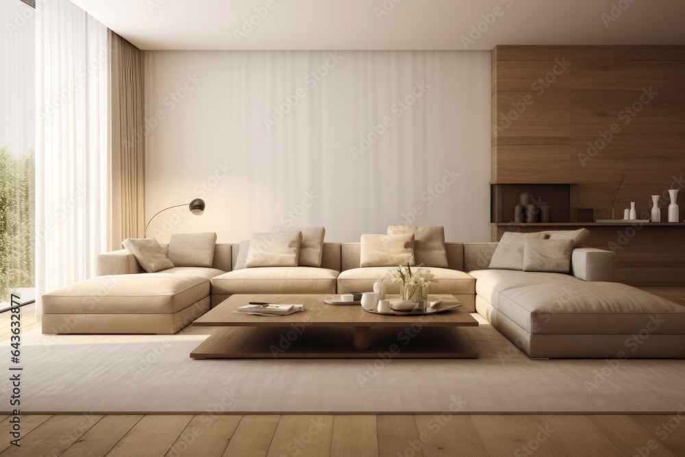 Fototapeta premium Sleek Contemporary Living Room