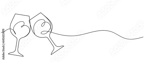 wine glass line art style vector eps 10