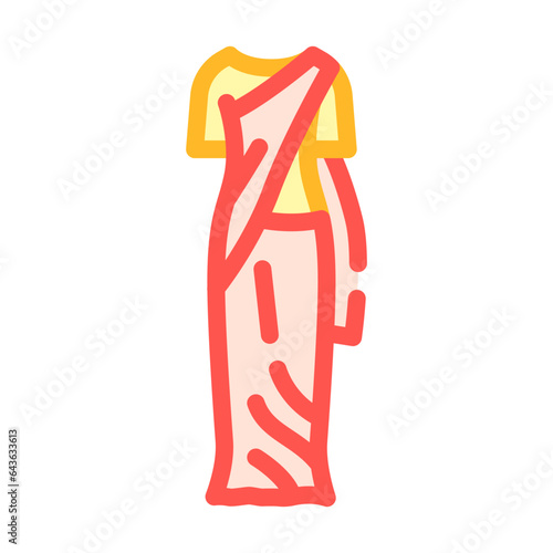 sari traditional clothing color icon vector. sari traditional clothing sign. isolated symbol illustration