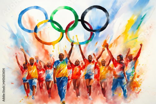 Athletic Excellence in Watercolor: Olympic Ceremony