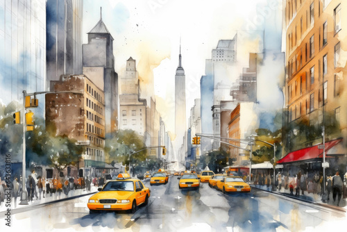 Watercolor Manhattan: Urban Majesty
