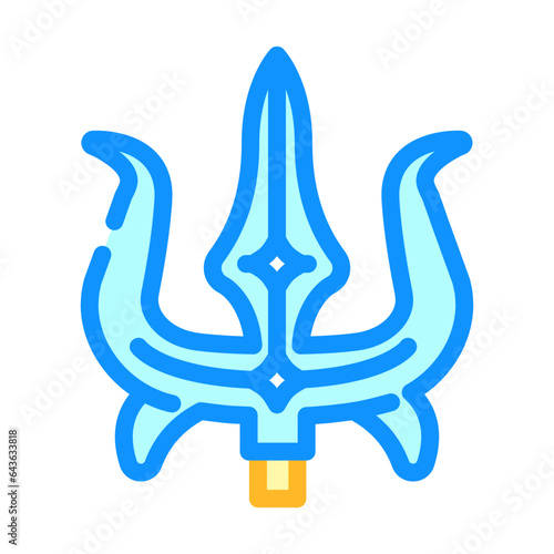 durga trident trishul color icon vector. durga trident trishul sign. isolated symbol illustration