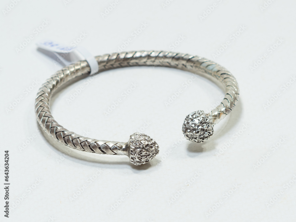 Luxury silver jewelry on white background Luxury silver jewelry on white background