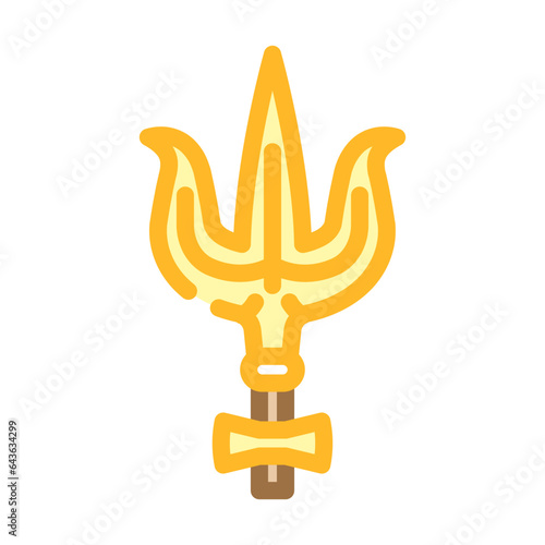 shiva trident trishul color icon vector. shiva trident trishul sign. isolated symbol illustration