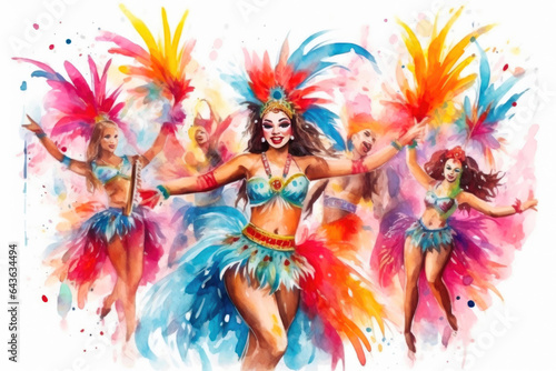 Samba Extravaganza: Watercolor Carnival Delight © Andrii 