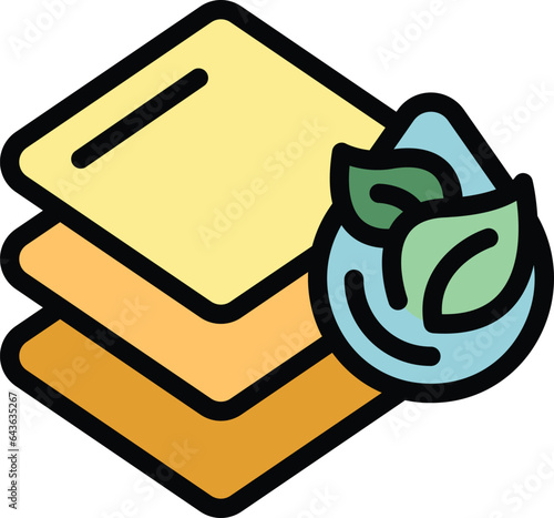 Natural dye layer icon outline vector. Cosmetic cream. Hand safe color flat