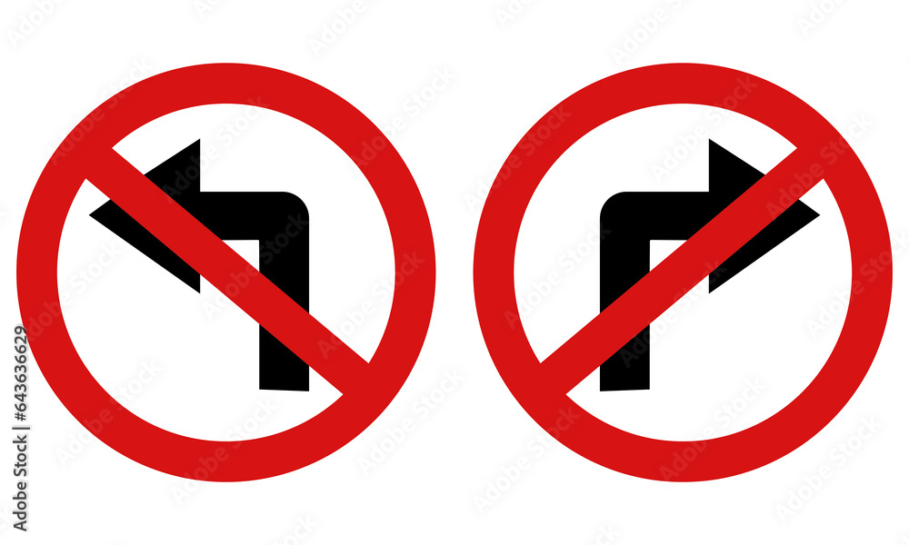 traffic signs prohibit left turn on white background traffic signs prohibit left turn on white background