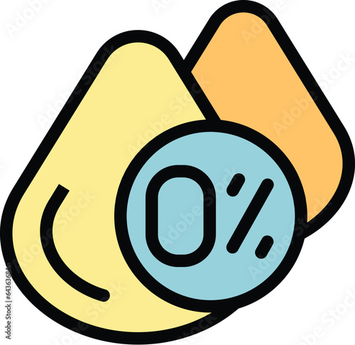 Natural dye drop icon outline vector. Cosmetic cream. Free additive color flat