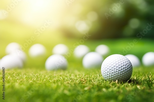 Golf Balls On Side With Green DOF Bokeh Background