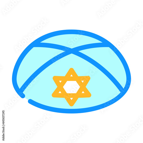 kippah yarmulke jewish color icon vector. kippah yarmulke jewish sign. isolated symbol illustration