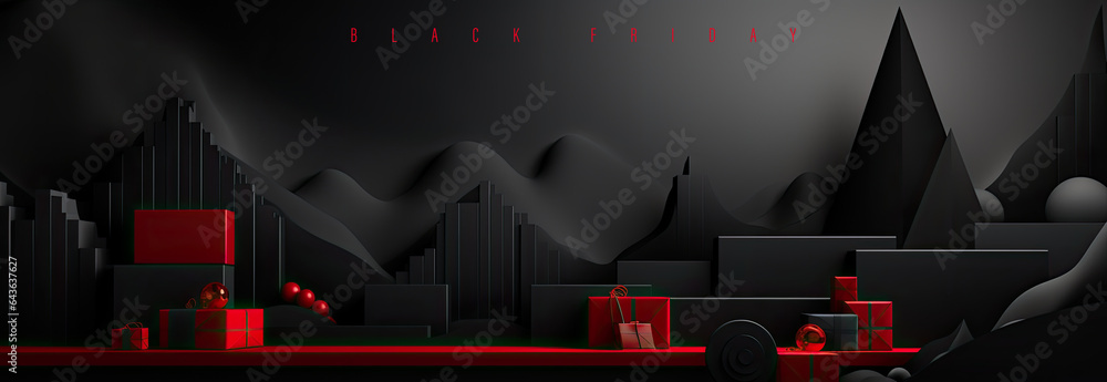 Naklejka premium Black Friday concept background