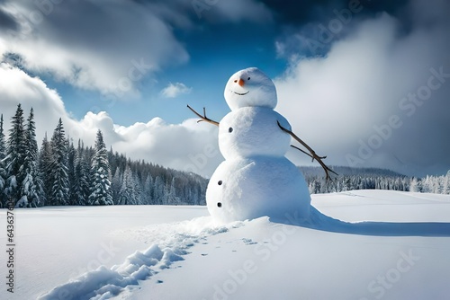 snowman in the mountains  © muhammad